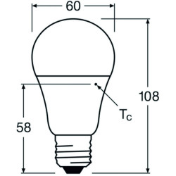 Ledvance CLASSIC A60 P, 8.8W/827, 2700K, E27, 806lm LED-Glühlampe, warmweiß, dimmbar
