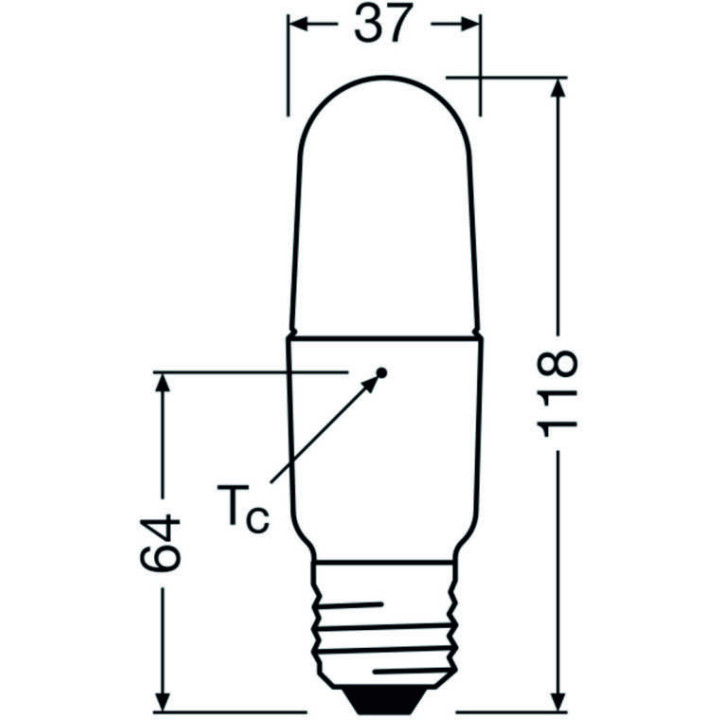 Ledvance CLASSIC STICK 75 P, 8W/827, 2700K, E27, 806lm, LED-Glühlampe, warmweiß