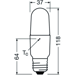 Ledvance CLASSIC STICK 75 P, 8W/840, 4000K, E27, 806lm, LED-Glühlampe, kaltweiß