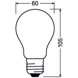 Ledvance Filament LED CLASSIC A60 P, 5.9W/827, 2700K, E27, 806lm, LED-Filament-Glühlampe, warmweiß, frosted