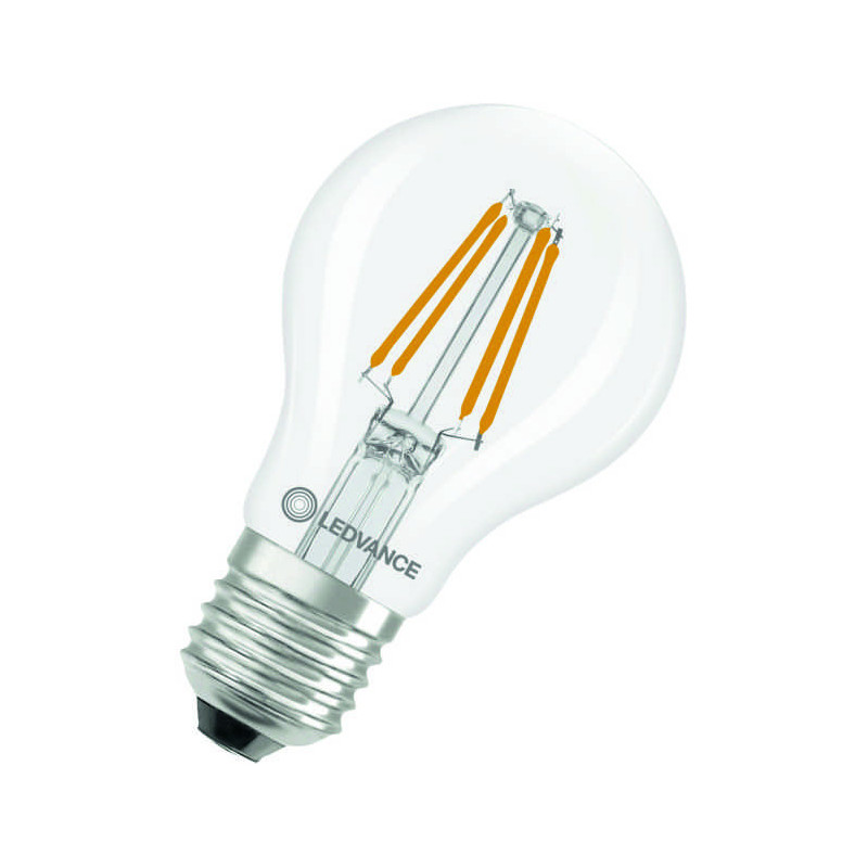 Ledvance Filament LED CLASSIC A40 P, 3.4W/827, 2700K, E27, 470lm, LED-Filament-Glühlampe, warmweiß, dimmbar, klar
