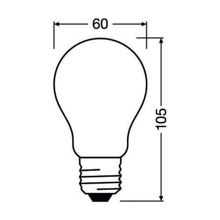 Ledvance Filament LED CLASSIC A40 P, 3.4W/827, 2700K, E27, 470lm, LED-Filament-Glühlampe, warmweiß, dimmbar, frosted