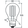 Ledvance Filament LED CLASSIC A75 P, 7,5W/827, 2700K, E27, 1055lm, LED-Filament-Glühlampe, warmweiß, dimmbar, klar