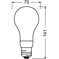 Ledvance Filament LED CLASSIC A150 P, 18W/827, 2700K, E27, 1521lm, LED-Filament-Glühlampe, warmweiß, dimmbar, frosted