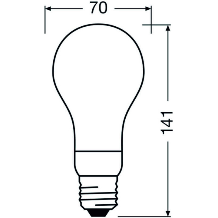 Ledvance Filament LED CLASSIC A150 P, 18W/827, 2700K, E27, 1521lm, LED-Filament-Glühlampe, warmweiß, dimmbar, frosted