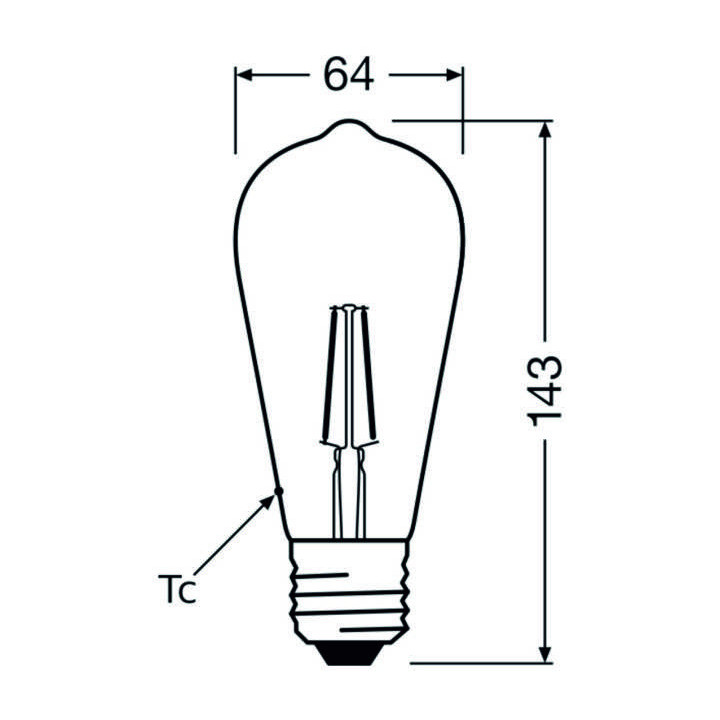 Ledvance Vintage 1906, LED DIM 55, 6.5W/824, 2400K,  E27, 725lm, Edison Kolbenform, dimmbar