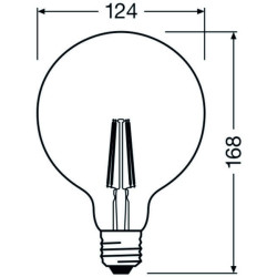 Ledvance Vintage 1906, LED 35, 4W/824, 2400K,  E27, 410lm, Globeform