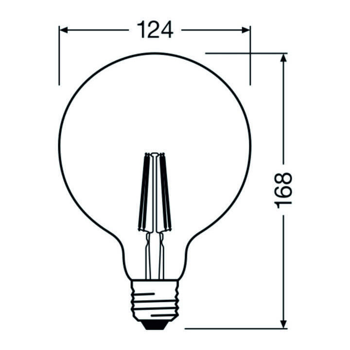 Ledvance Vintage 1906, GLOBE 125, 6.5W/824, 2400K,  E27, 650lm, Globform, dimmbar