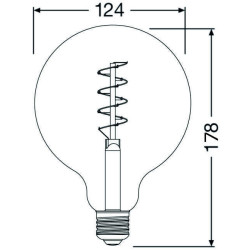 Ledvance Vintage 1906, LED BGLBD, 4W/820, 2400K,  E27, 300lm, Globform, dimmbar