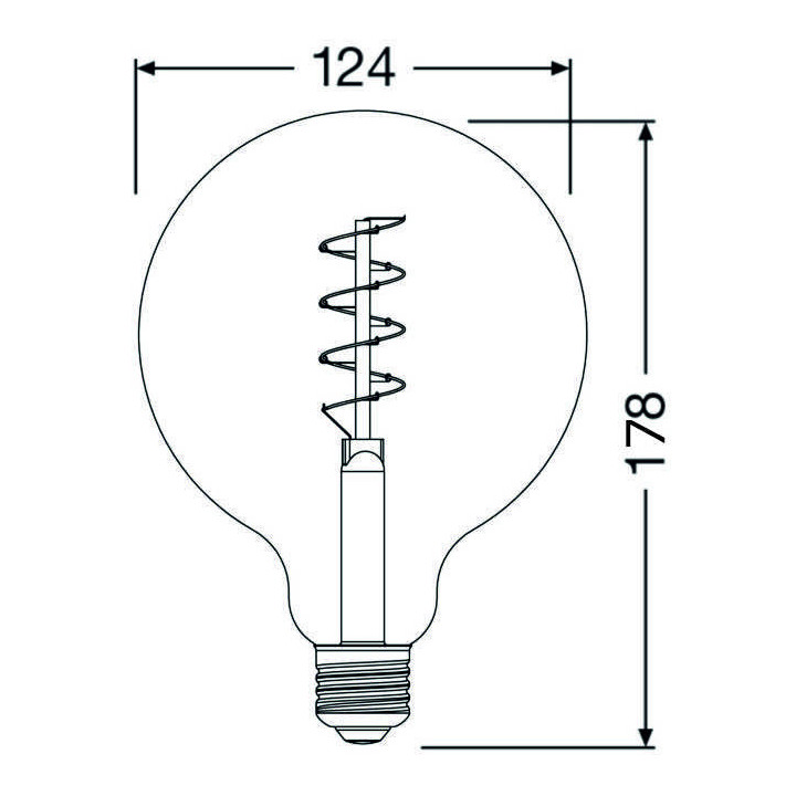 Ledvance Vintage 1906, LED BGLBD, 4W/820, 2400K,  E27, 300lm, Globform, dimmbar