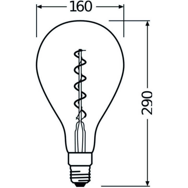 Ledvance Vintage 1906, LED BGRPD, 4W/820, 2400K,  E27, 300lm, special bulb shape, dimmbar