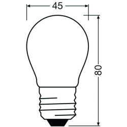 Ledvance LED Classic P 40, 3.4W/827, 2700K, E27, 470lm, LED-Miniballform, warmweiß, dimmbar, frosted