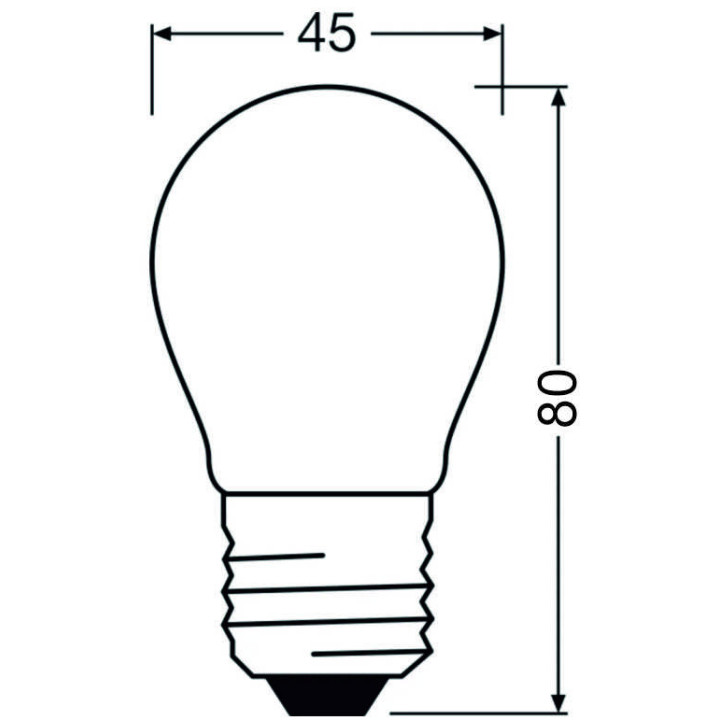 Ledvance LED Classic P 40, 3.4W/827, 2700K, E27, 470lm, LED-Miniballform, warmweiß, dimmbar, frosted
