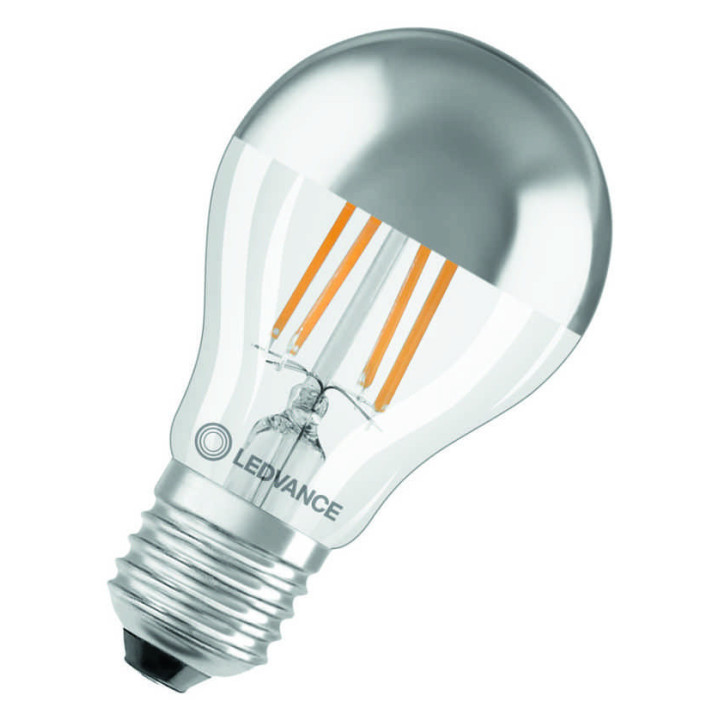 Ledvance LED CLASSIC A MIRROR P 6.5W/827, 2700K, E27, 605lm, warmweiß, Glühlampe mit Spiegel