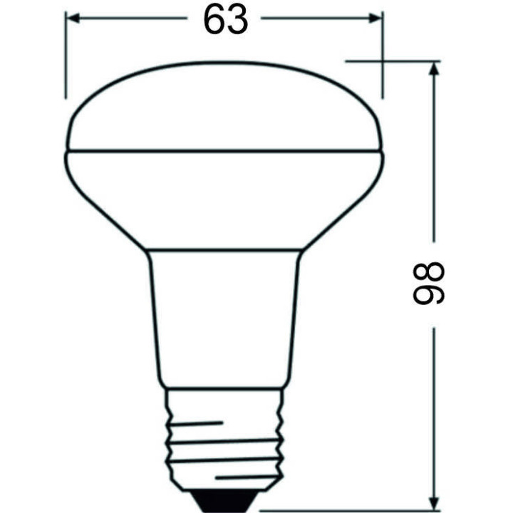 Ledvance LED R63 60 36° P 4.8W/827, E27, 350lm, 2700K, warmweiß, LED-Reflektor 36°