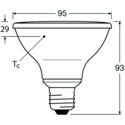Ledvance LED PAR30 75 36° DIM P 10W/927, E27, 633lm, 2700K, warmweiß, LED-Reflektor 36°, dimmbar