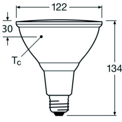 Ledvance LED PAR38 120 30° DIM P 12W/827, E27, 1035lm, 2700K, warmweiß, LED-Reflektor 30°, dimmbar