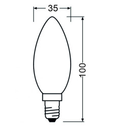 Ledvance Filament LED CLASSIC B25 P, 1.8W/827, 2700K, E14, 250lm, LED-Filament-Glühlampe, warmweiß, frosted