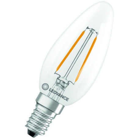 Ledvance Filament LED CLASSIC B25 P, 1.8W/827, 2700K, E14, 250lm, LED-Filament-Glühlampe, warmweiß, klar