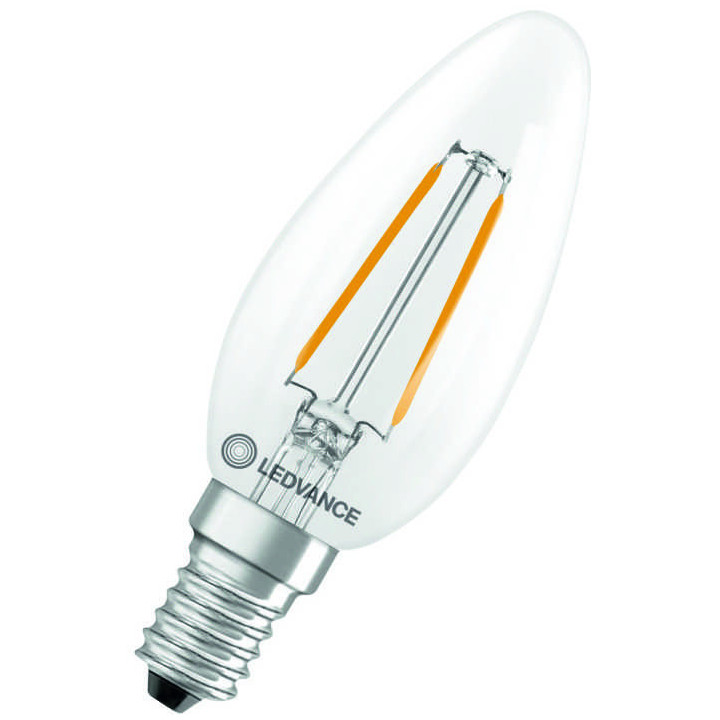 Ledvance Filament LED CLASSIC B40 P, 3,4W/827, 2700K, E14, 470lm, LED-Filament-Glühlampe, warmweiß, klar