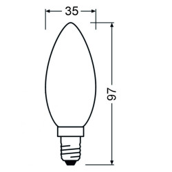 Ledvance Filament LED CLASSIC B40 P, 3,4W/827, 2700K, E14, 470lm, warmweiß, dimmbar, matt