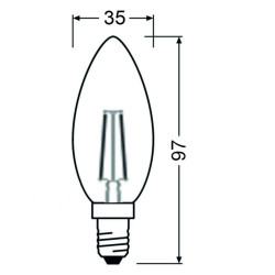 Ledvance Filament LED CLASSIC B40 P, 3,4W/827, 2700K, E14, 470lm, warmweiß, dimmbar, klar