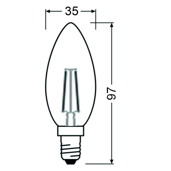 Ledvance Filament LED CLASSIC B40 P, 3,4W/827, 2700K, E14, 470lm, warmweiß, dimmbar, klar
