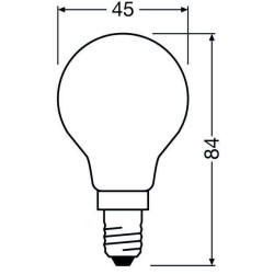 Ledvance Filament LED CLASSIC P 25 P, 1,8W/827, 2700K, E14, 250lm, LED-Miniballform, warmweiß, matt