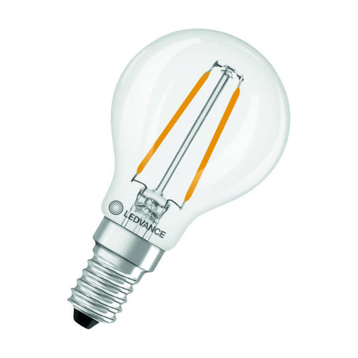 Ledvance Filament LED CLASSIC 25 P, 1.8W/827, 2700K, E14, 250lm, LED-Miniballform, warmweiß, klar