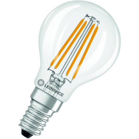 Ledvance Filament LED CLASSIC DIM 40 P, 3.4W/827, 2700K, E14, 470lm, LED-Miniballform, warmweiß, klar, dimmbar