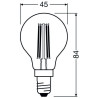 Ledvance Filament LED CLASSIC DIM 40 P, 3.4W/827, 2700K, E14, 470lm, LED-Miniballform, warmweiß, klar, dimmbar