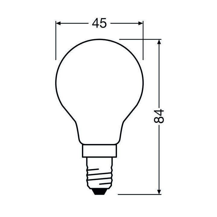 Ledvance Filament LED CLASSIC DIM 40 P, 3.4W/827, 2700K, E14, 470lm, LED-Miniballform, warmweiß, matt, dimmbar