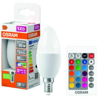 Osram LED Retrofit RGBW 40 FR, 4.9W/827, 2700K, E27, mit Fernbedienung