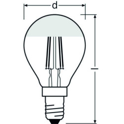 Ledvance LED CLASSIC A MIRROR P 4W/827, 2700K, E14, 350lm, warmweiß, Glühlampe mit Spiegel