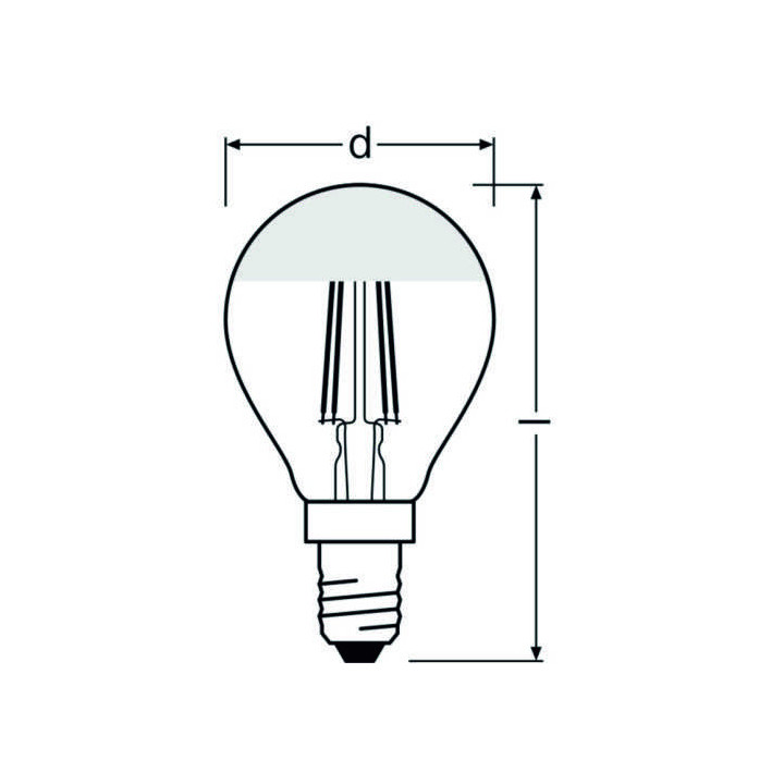 Ledvance LED CLASSIC A MIRROR P 4W/827, 2700K, E14, 350lm, warmweiß, Glühlampe mit Spiegel